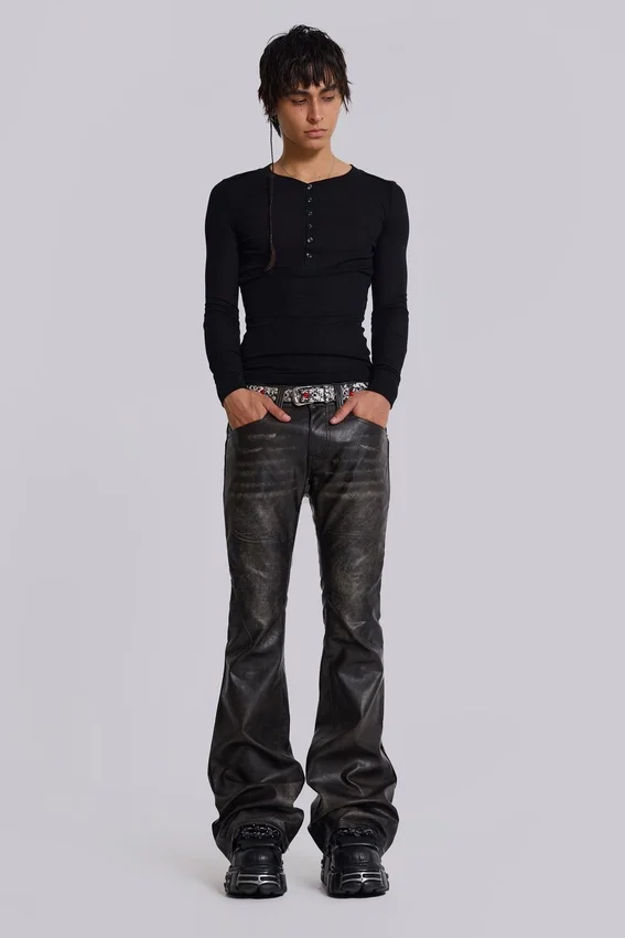 Vaqueros bootcut «PU Drift» negros desgastados