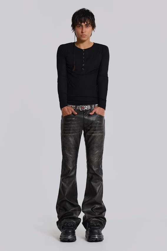 Vaqueros bootcut «PU Drift» negros desgastados