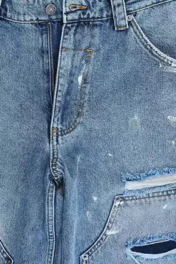 Vaqueros Carpenter azules desgastados de estilo vintage