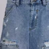 Vaqueros Carpenter azules desgastados de estilo vintage