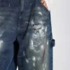 Vaqueros Carpenter cortos XL con efecto salpicado