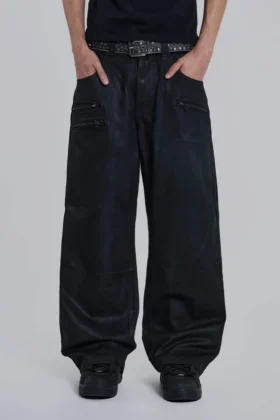 Vaqueros Colossus Jeans con cremallera y acabado recubierto