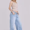 Vaqueros «Colossus Jeans» con tachuelas en lavado azul claro