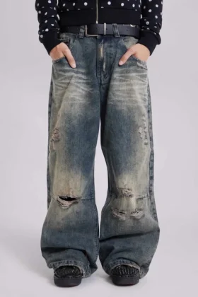Vaqueros Colossus Jeans de talle bajo y efecto desgastado