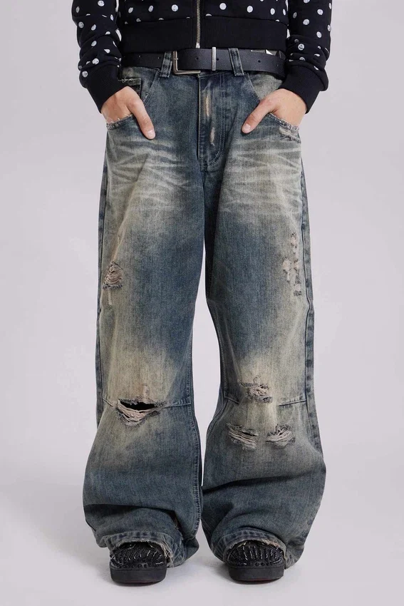 Vaqueros Colossus Jeans de talle bajo y efecto desgastado