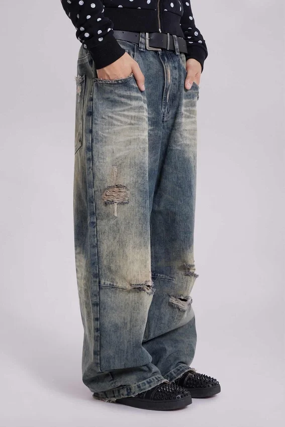 Vaqueros Colossus Jeans de talle bajo y efecto desgastado