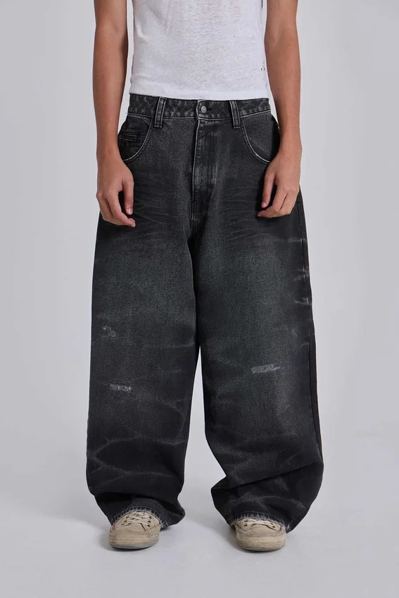 Vaqueros Colossus Jeans negros con cinturilla ajustable XL
