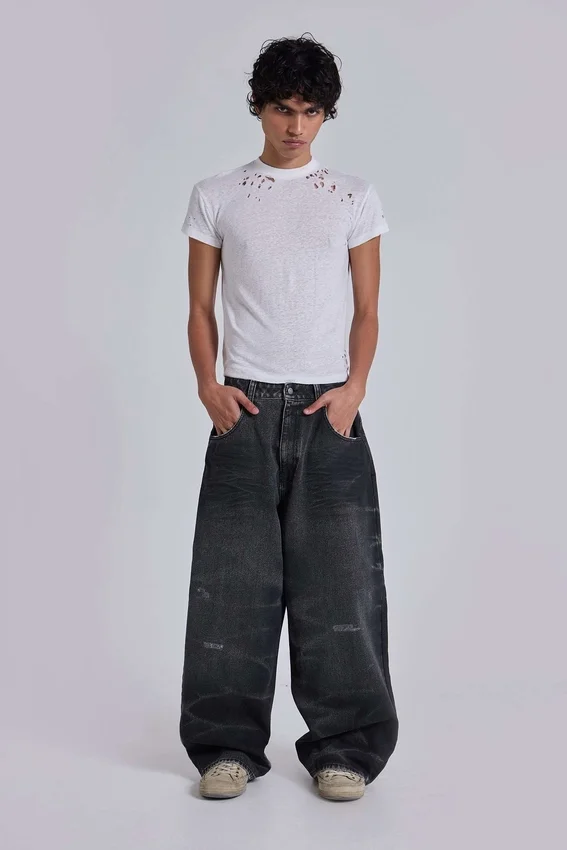 Vaqueros Colossus Jeans negros con cinturilla ajustable XL