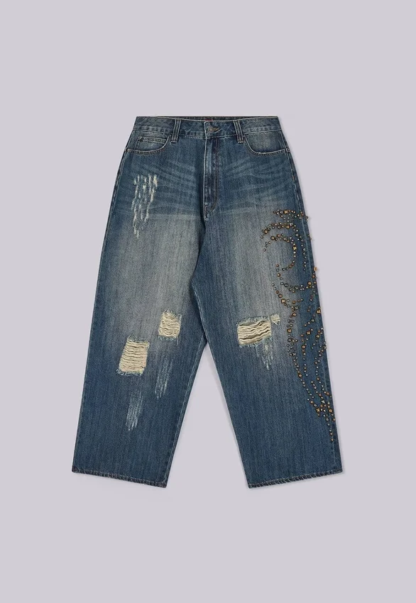 Vaqueros Colossus Jeans XL con tachuelas «Tattoo»