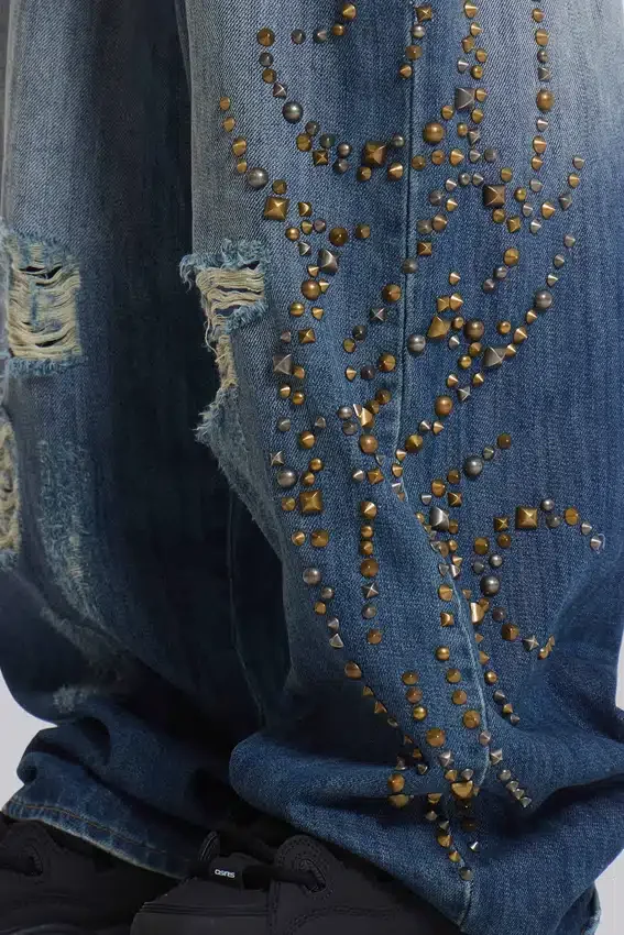 Vaqueros Colossus Jeans XL con tachuelas «Tattoo»