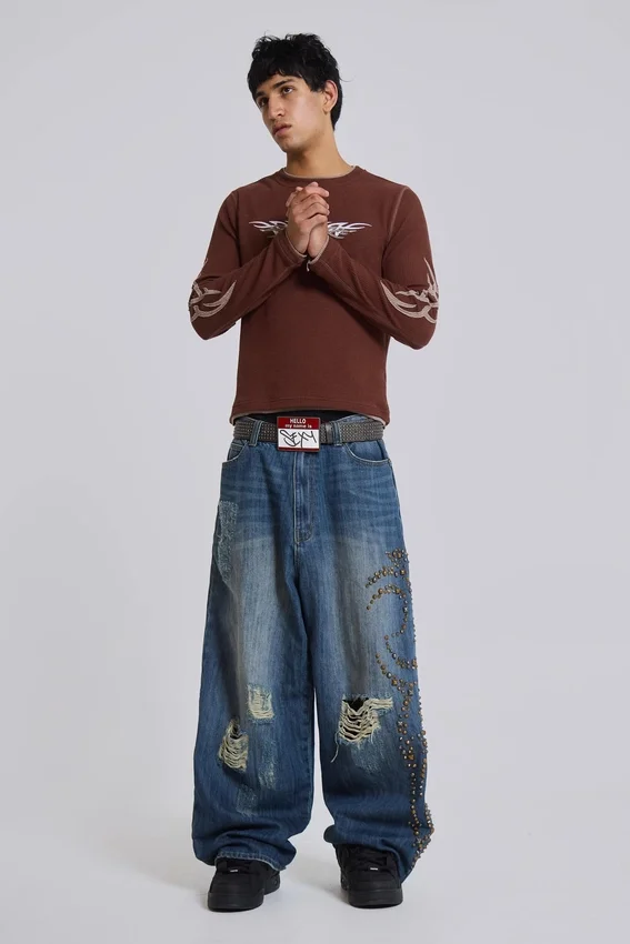 Vaqueros Colossus Jeans XL con tachuelas «Tattoo»