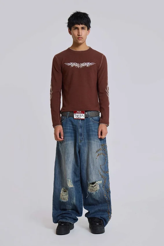 Vaqueros Colossus Jeans XL con tachuelas «Tattoo»