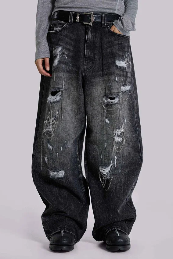 Vaqueros Colossus Jeans XL desgastados con cadenas
