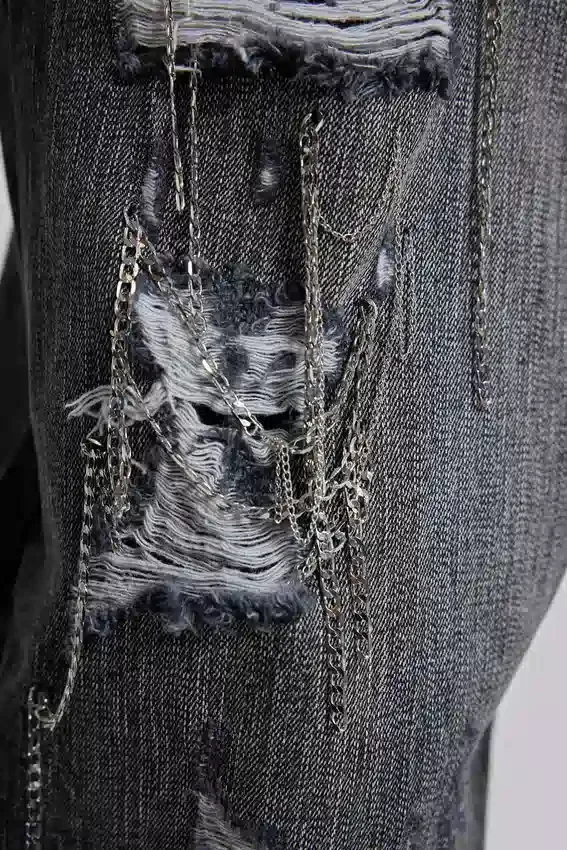 Vaqueros Colossus Jeans XL desgastados con cadenas