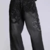 Vaqueros Colossus Jeans XL negros con bordado en relieve