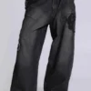 Vaqueros Colossus Jeans XL negros con bordado en relieve