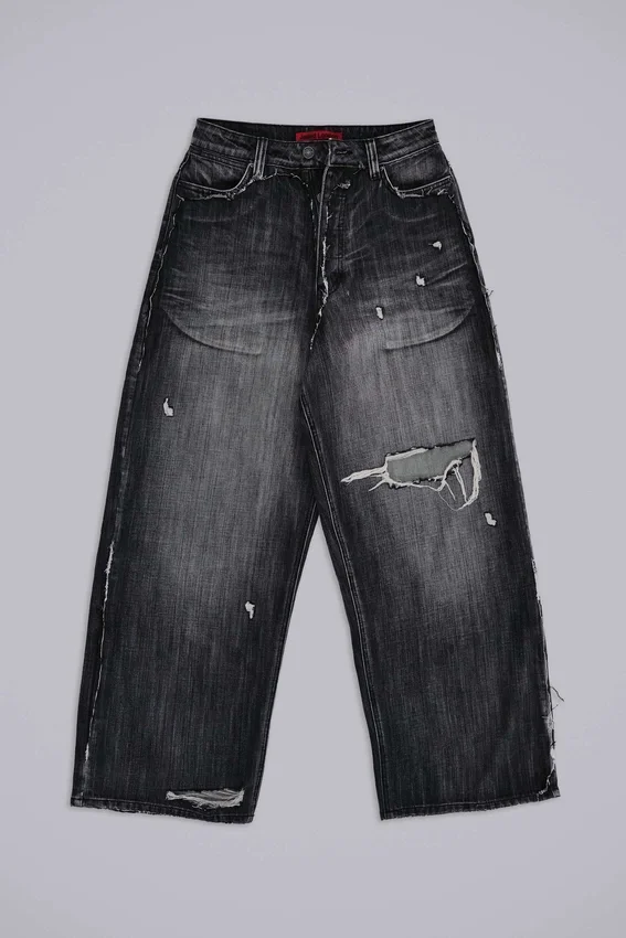 Vaqueros Colossus XL negros desgastados