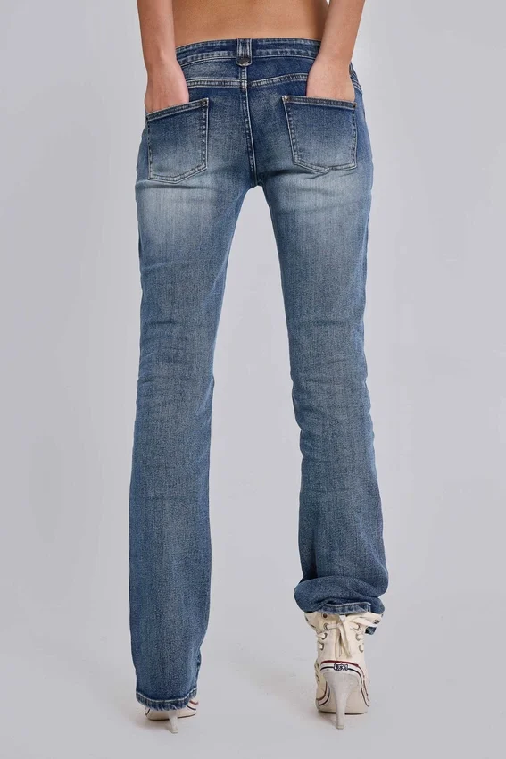 Vaqueros Cooper de corte acampanado estilo militar