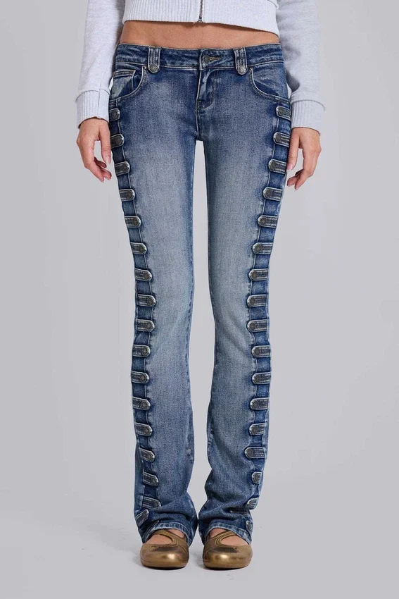 Vaqueros Cooper de corte acampanado estilo militar