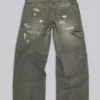 Vaqueros de carpintero ripstop de color caqui pintado