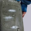 Vaqueros de carpintero ripstop de color caqui pintado