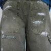 Vaqueros de carpintero ripstop de color caqui pintado