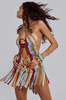 Vestido de macramé hecho a mano «Feliz»