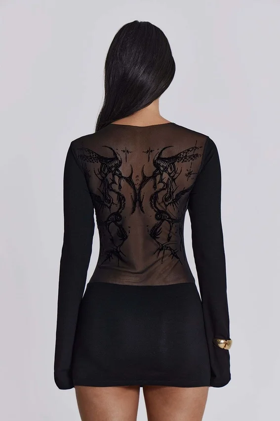 Vestido de malla «Black Wings»