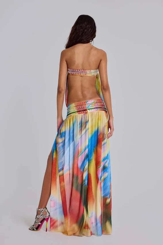 Vestido largo bandeau Livia