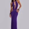 Vestido largo con aberturas de 6AM en violeta