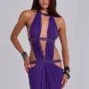 Vestido largo con aberturas de 6AM en violeta