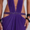 Vestido largo con aberturas de 6AM en violeta