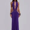 Vestido largo con aberturas de 6AM en violeta
