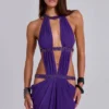 Vestido largo con aberturas de 6AM en violeta
