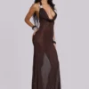 Vestido largo de punto con escote pronunciado «Moara»