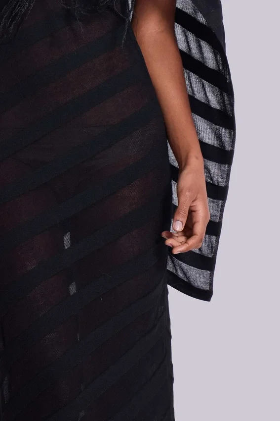 Vestido largo de punto «Noir» en negro