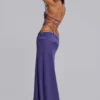 Vestido largo de tirantes «Amara» con ribetes metálicos