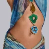 Vestido largo halter «Quartz» con cristales
