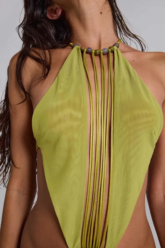 Vestido largo sin espalda drapeado «Darlyn»