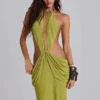 Vestido largo sin espalda drapeado «Darlyn»