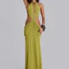 Vestido largo sin espalda drapeado «Darlyn»