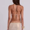 Vestido largo sin espalda «Vida» en dorado