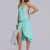 Vestido midi de gasa con lentejuelas «Serilda»