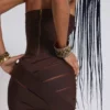 Vestido vendaje con tachuelas Serena