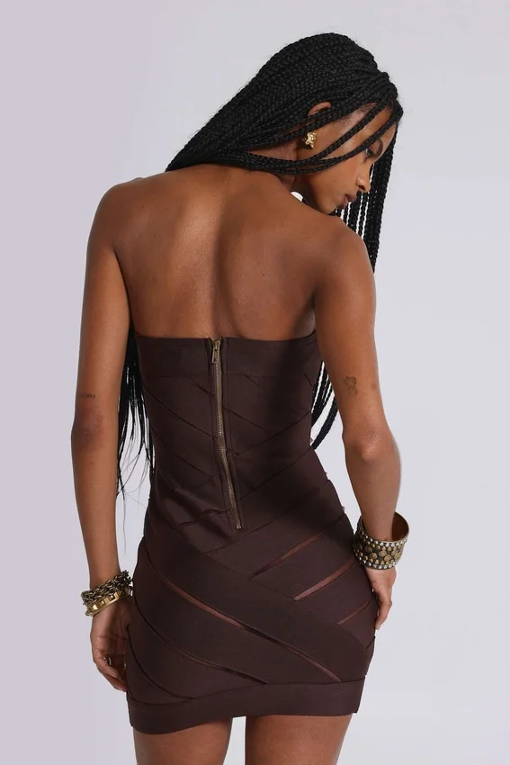Vestido vendaje con tachuelas Serena