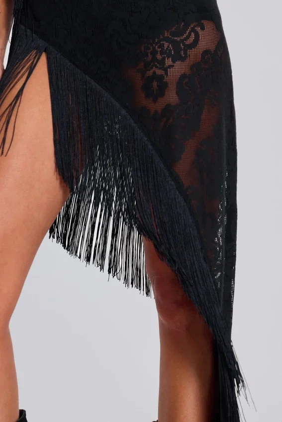 Vestido «Vivienne» con flecos de encaje