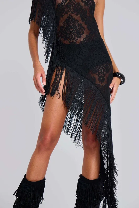 Vestido «Vivienne» con flecos de encaje