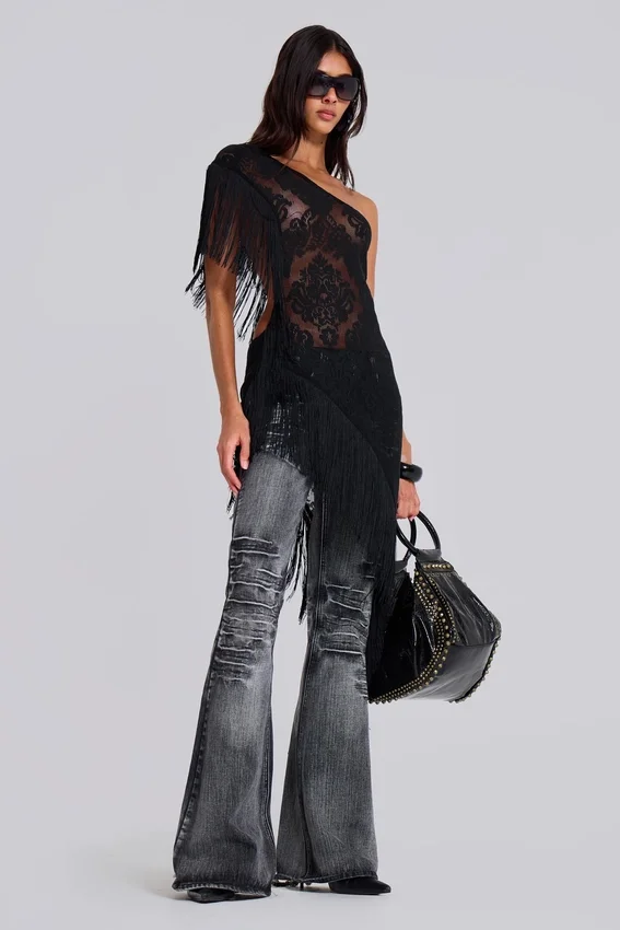 Vestido «Vivienne» con flecos de encaje